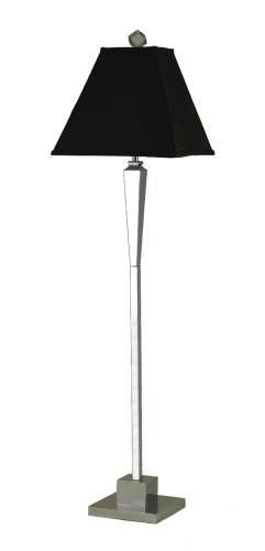 CANDICE OLSON FLOOR LAMP CHROME BASE WITH CHOCOLATE SILK SOFT BA - Click Image to Close