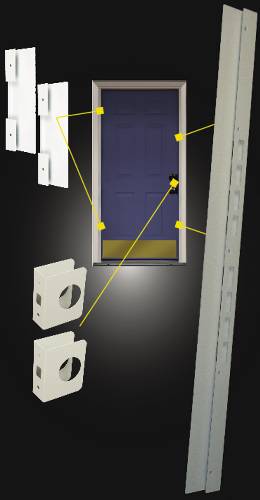 UNIVERSAL COMBO SET DOOR SECURITY AND JAMB REPAIR KIT, 2-3/4 IN.