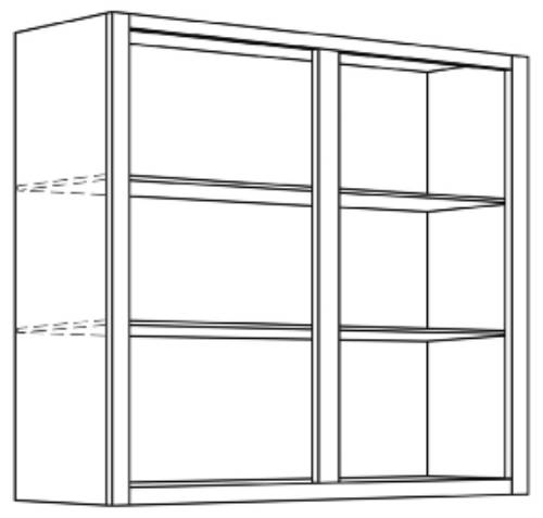 KITCHEN WALL CABINETS DOUBLE DOOR WITH TWO SHELVES, 30 IN. H X 1