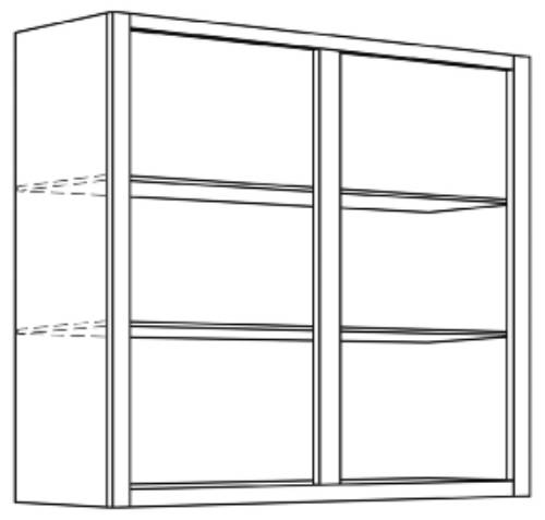 KITCHEN WALL CABINETS DOUBLE DOOR WITH TWO SHELVES, 30 IN. H X 1