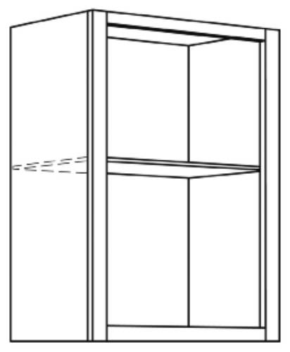 KITCHEN WALL CABINETS SINGLE DOOR WITH SHELF, LEFT HINGES, 24 IN - Click Image to Close