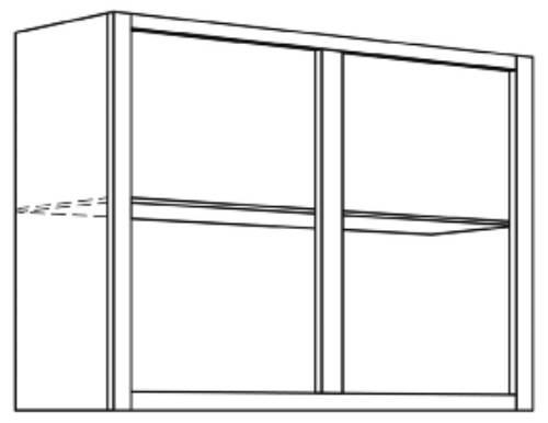 KITCHEN WALL CABINETS DOUBLE DOOR WITH SHELF, 24 IN. H X 12 IN.
