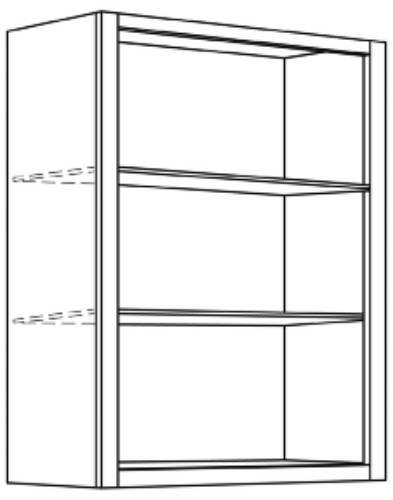 KITCHEN WALL CABINETS BUTT DOOR WALL CABINET WITH TWO SHELVES, 3 - Click Image to Close