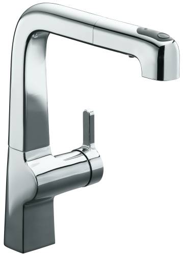 KOHLER EVOKE SINGLE-CONTROL PULLOUT KITCHEN FAUCET, POLISHED CH - Click Image to Close