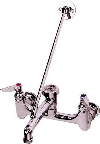T & S WALL MOUNT SERVICE SINK FAUCET, ROUGH CHROME - Click Image to Close