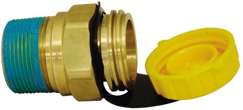 DOUBLE CHECK FILL VALVE WITH CAP AND LANYARD 1-3/4 IN. MALE ACME - Click Image to Close