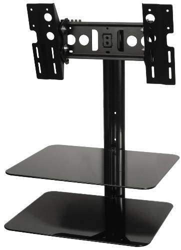 FLAT PANEL TV MOUNT TILT AND TURN WITH DOUBLE AV SHELF FOR 25-40 - Click Image to Close