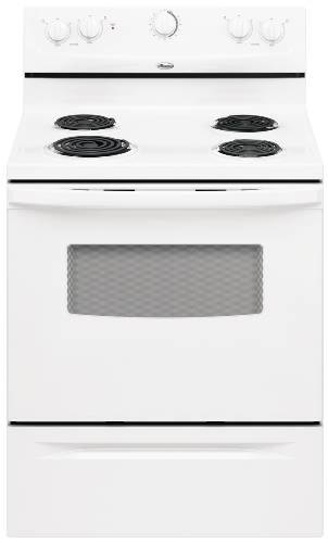 WHIRLPOOL ELECTRIC RANGE 30" STANARD CLEAN FREE-STANDING WHITE - Click Image to Close
