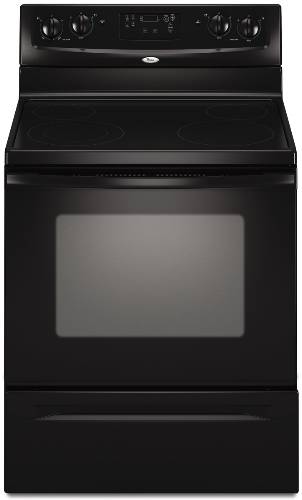 WHIRLPOOL ELECTRIC RANGE 30" SELF-CLEANING FREE-STANDING BLACK - Click Image to Close