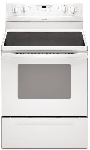 WHIRLPOOL ELECTRIC RANGE 30" SELF-CLEANING FREE-STANDING WHITE