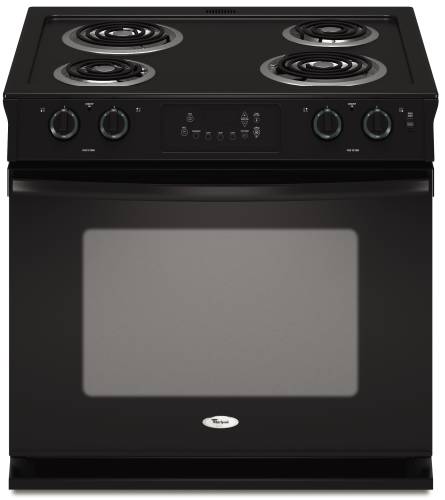 WHIRLPOOL ELECTRIC RANGE 30" SELF-CLEANING DROP-IN BLACK - Click Image to Close