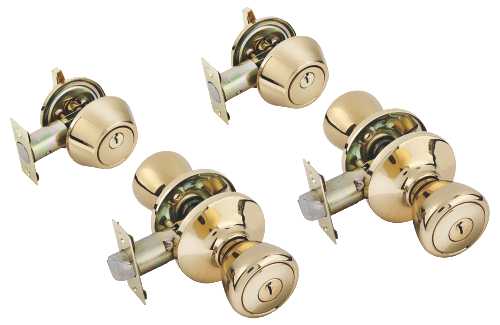 PROMO COMBINATION ENTRY AND DEADBOLT LOCKSETS KEYED ALIKE IN SET - Click Image to Close