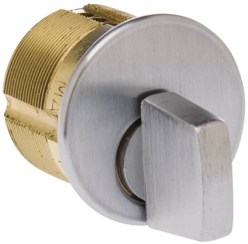 1-1/8" MORTISE THUMB TURN CYLINDER SAT CHROME - Click Image to Close