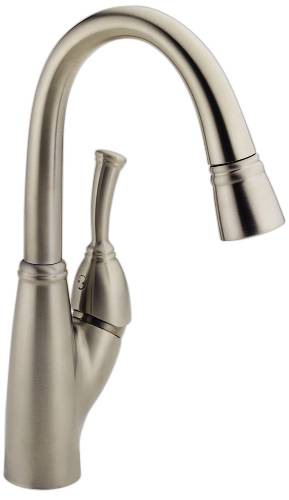 DELTA ALLORA SINGLE HANDLE PULL-DOWN BAR/PREP FAUCET, STAINLESS - Click Image to Close