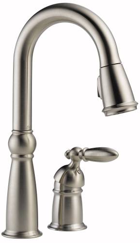 DELTA VICTORIAN SINGLE HANDLE BAR/PREP FAUCET, STAINLESS - Click Image to Close
