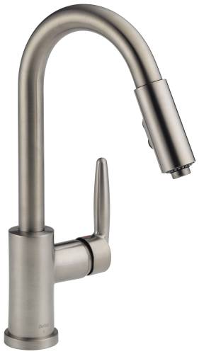 DELTA GRAIL SINGLE HANDLE PULL-DOWN KITCHEN FAUCET, STAINLESS