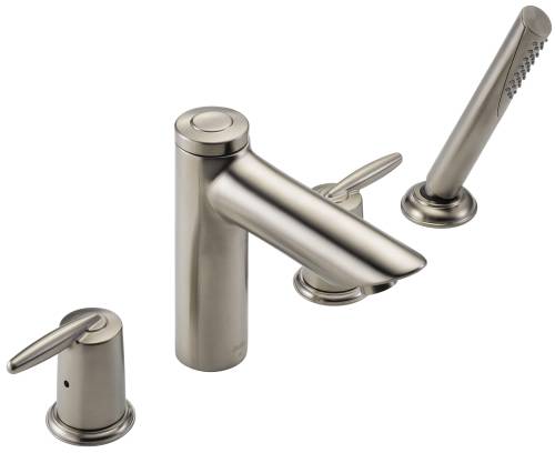 DELTA GRAIL ROMAN TUB WITH HANDSHOWER TRIM, STAINLESS - Click Image to Close