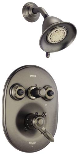 DELTA VICTORIAN MONITOR 18 SERIES XO JETTED SHOWER TRIM, AGED PE