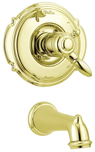 DELTA VICTORIAN MONITOR 17 SERIES TUB TRIM ONLY, POLISHED BRASS - Click Image to Close