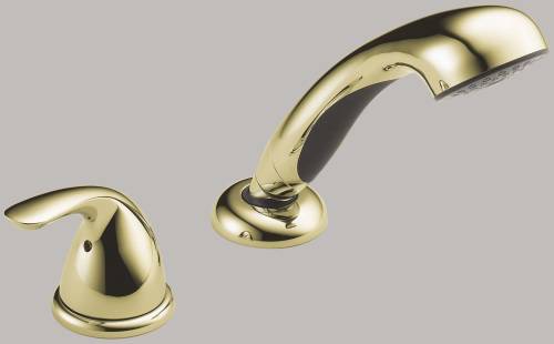 DELTA ROMAN TUB HANDSHOWER WITH TRANSFER VALVE, POLISHED BRASS - Click Image to Close