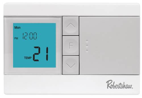 ROBERTSHAW RS2110 NON-PROGRAMMABLE THERMOSTAT, 1-STAGE HEAT/COOL - Click Image to Close