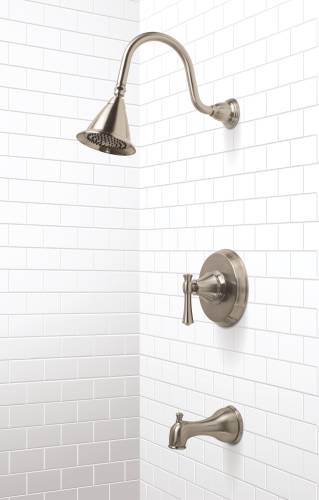 TORINO TUB & SHOWER FAUCET BRUSHED NICKEL FINISH - Click Image to Close