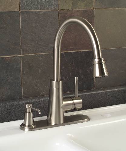 ESSEN KITCHEN FAUCET WITH PULL DOWN SPOUT, SINGLE METAL LEVER H - Click Image to Close