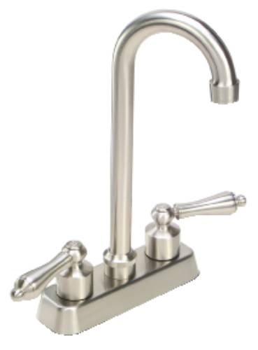 WELLINGTON BAR FAUCET 2 HANDLE BRUSHED NICKEL LEAD FREE - Click Image to Close
