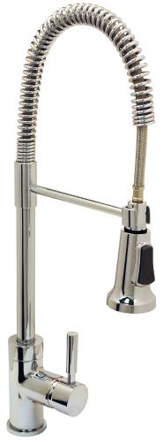 ESSEN INDUSTRIAL STYLE KITCHEN FAUCET WITH PULL DOWN SPROUT AND - Click Image to Close