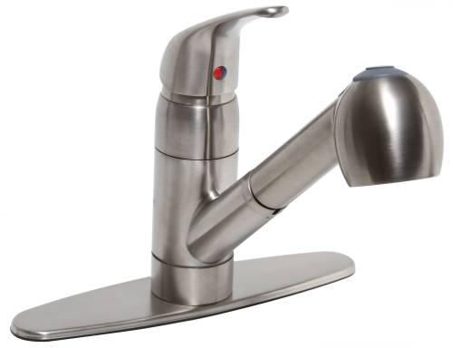BAYVIEW KITCHEN FAUCET PULL OUT LEAD FREE BRUSHED NICKEL - Click Image to Close