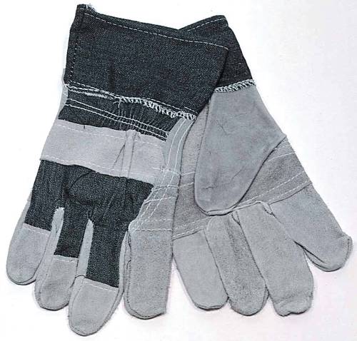 GLOVE LEATHER PATCH PALM 12 IN DENIM - Click Image to Close