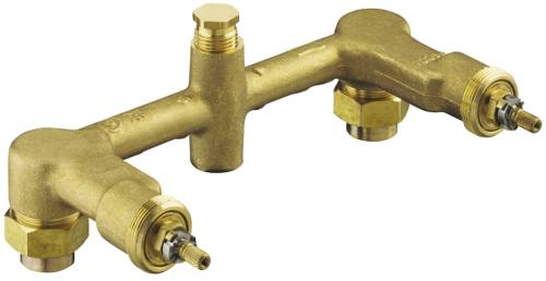 CERAMIC WALL-MOUNT TWO-HANDLE VALVE SYSTEM - Click Image to Close