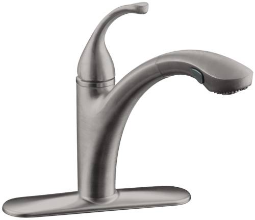 FORT SINGLE-CONTROL PULLOUT KITCHEN SINK FAUCET WITH COLOR-MATC - Click Image to Close