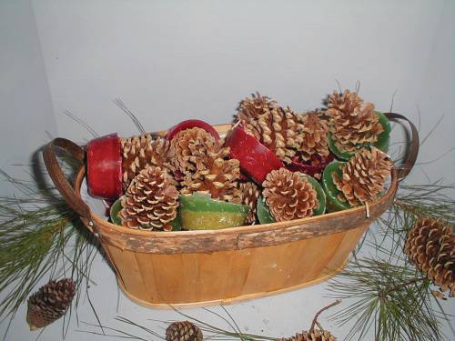 CONE STARTERS OVAL WOOD BASKET - Click Image to Close