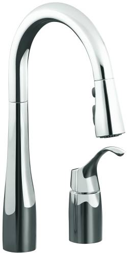 SIMPLICE PULL-DOWN SECONDARY BAR SINK FAUCET, POLISHED CHROME - Click Image to Close