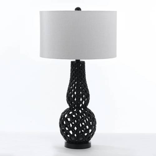 TRANSITIONAL CHAIN LINK TABLE LAMP, BLACK, 31 INCH