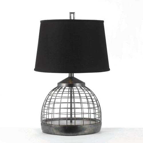 TRANSITIONAL GRID ACCENT TABLE LAMP, 28 INCH