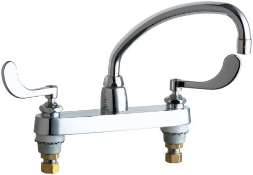 HOT AND COLD WATER SINK FAUCET 9-1/2 IN. L-TYPE SWING SPOUT WITH