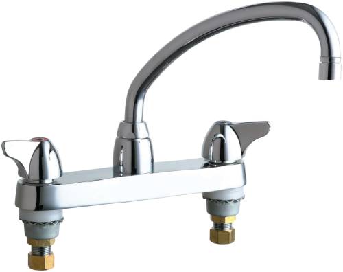 HOT AND COLD WATER SINK FAUCET 9-1/2 IN. SWING SPOUT WITH TWO SI - Click Image to Close
