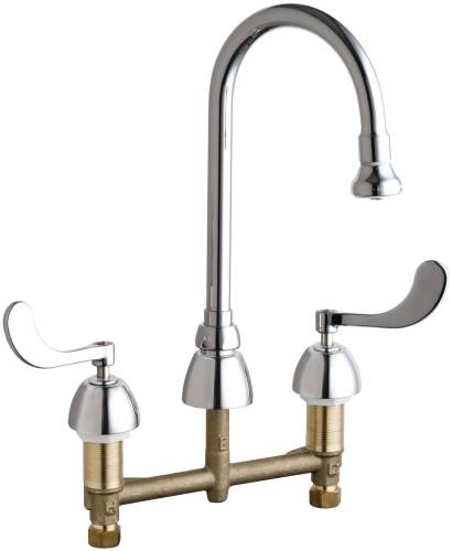CONCEALED HOT AND COLD WATER SINK FAUCET 5-1/4 IN. GOOSENECK SPO