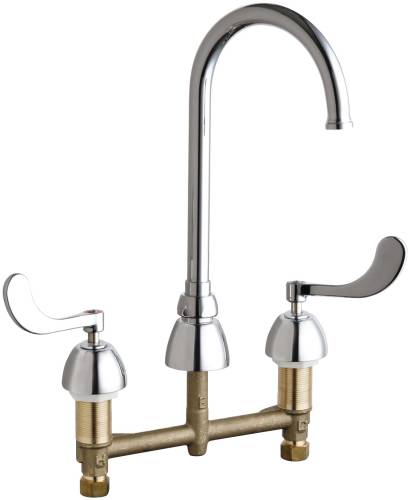 CONCEALED HOT AND COLD WATER SINK FAUCET 5-3/4 IN. GOOSENECK SPO - Click Image to Close