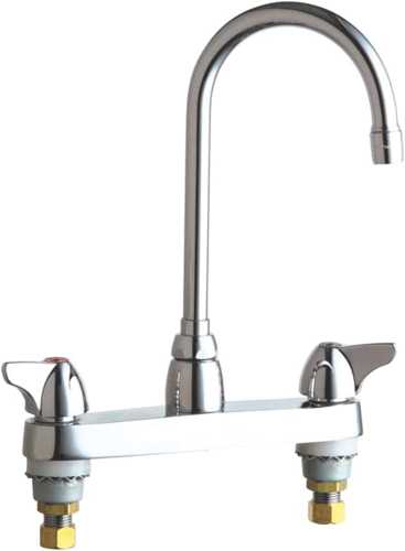 HOT AND COLD WATER SINK FAUCET 5-3/4 IN. SPOUT WITH TWO SINGLE W - Click Image to Close