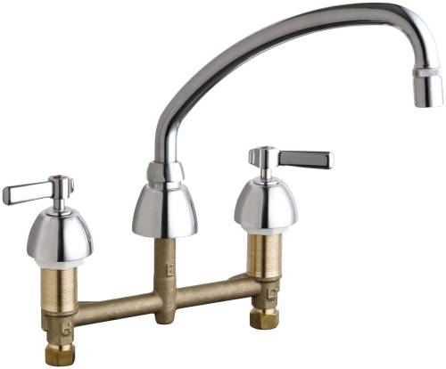CONCEALED HOT AND COLD WATER SINK FAUCET 9-1/2 IN. SWING SPOUT W - Click Image to Close