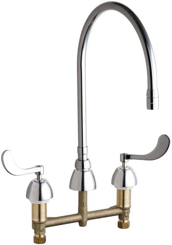 CONCEALED HOT AND COLD WATER SINK FAUCET 10 IN. GOOSENECK SPOUT - Click Image to Close