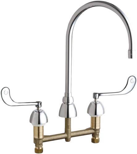 CONCEALED HOT AND COLD WATER SINK FAUCET 8 IN. GOOSENECK SPOUT W