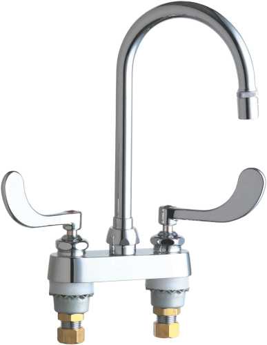 HOT AND COLD WATER SINK FAUCET 5-1/4 IN. GOOSENECK SPOUT WITH TW