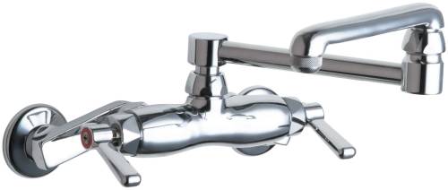 HOT AND COLD WATER SINK FAUCET 13 IN. SWING SPOUT WITH TWO LEVER