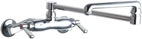 HOT AND COLD WATER SINK FAUCET 18 IN. SWING SPOUT WITH TWO LEVER