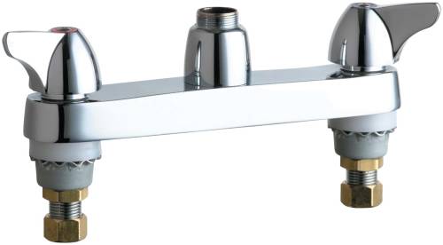 HOT AND COLD WATER SINK FAUCET WITH TWO SINGLE WING HANDLES - Click Image to Close