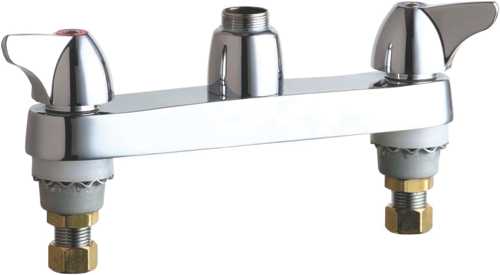 HOT AND COLD WATER SINK FAUCET WITH TWO SINGLE WING HANDLES